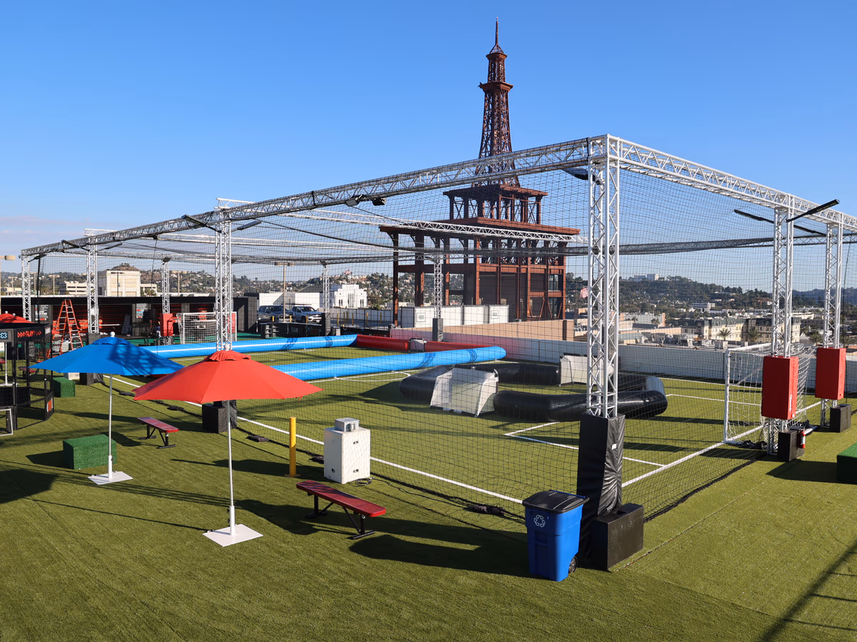 Rooftop soccer complex opens at the Americana at Brand