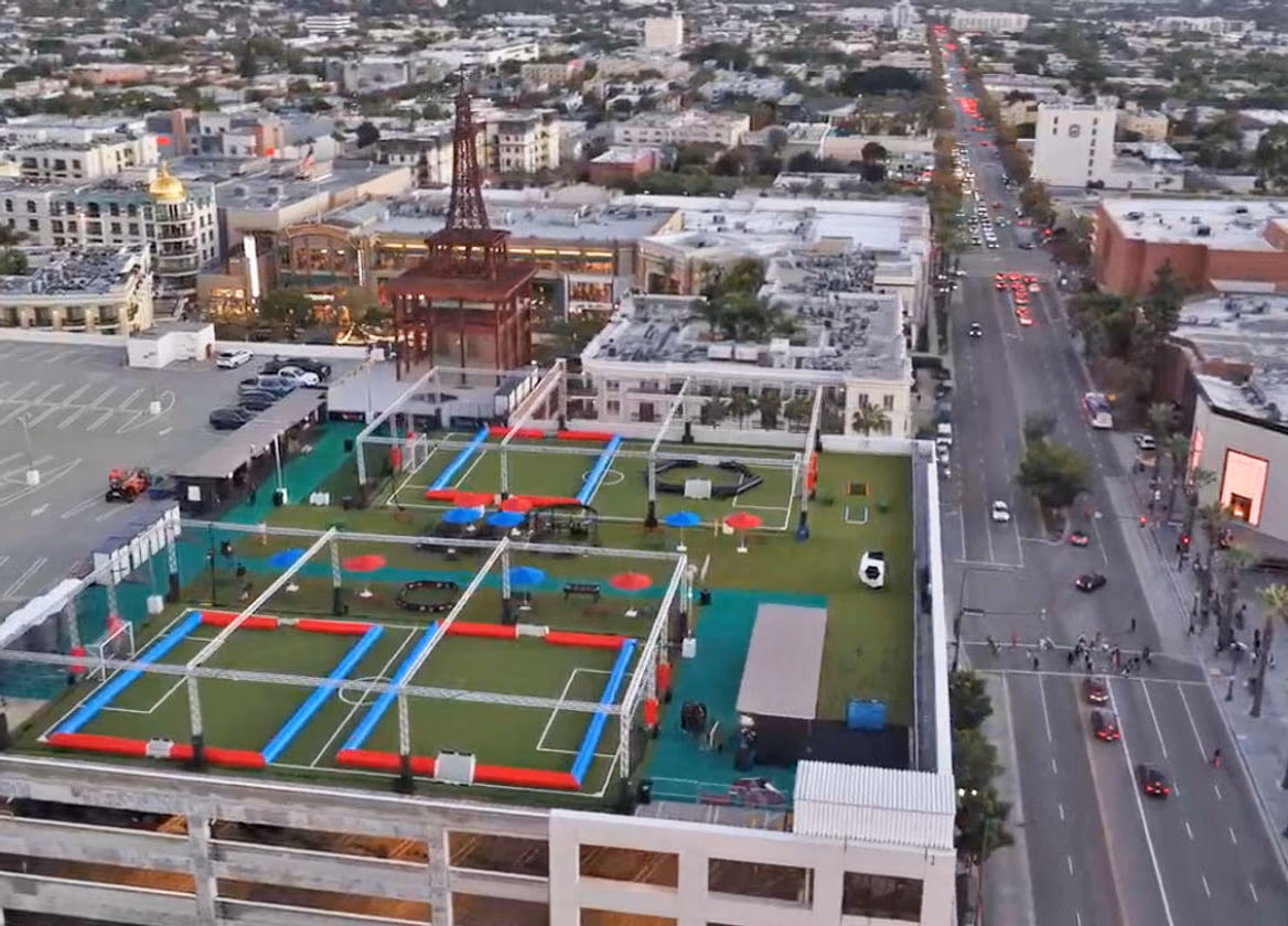 Looking for a pickup game of soccer? Try the Americana at Brand parking lot