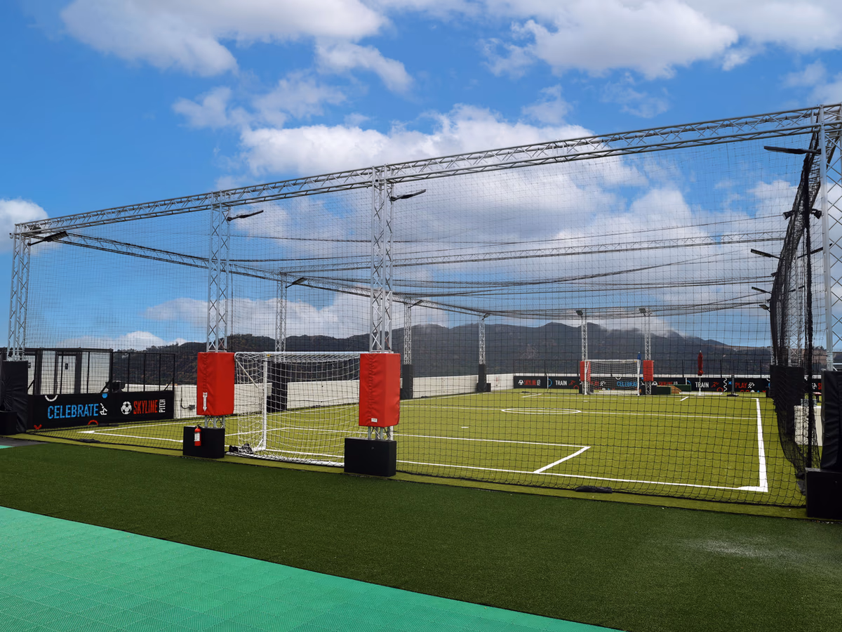 Rooftop soccer complex opens at the Americana at Brand